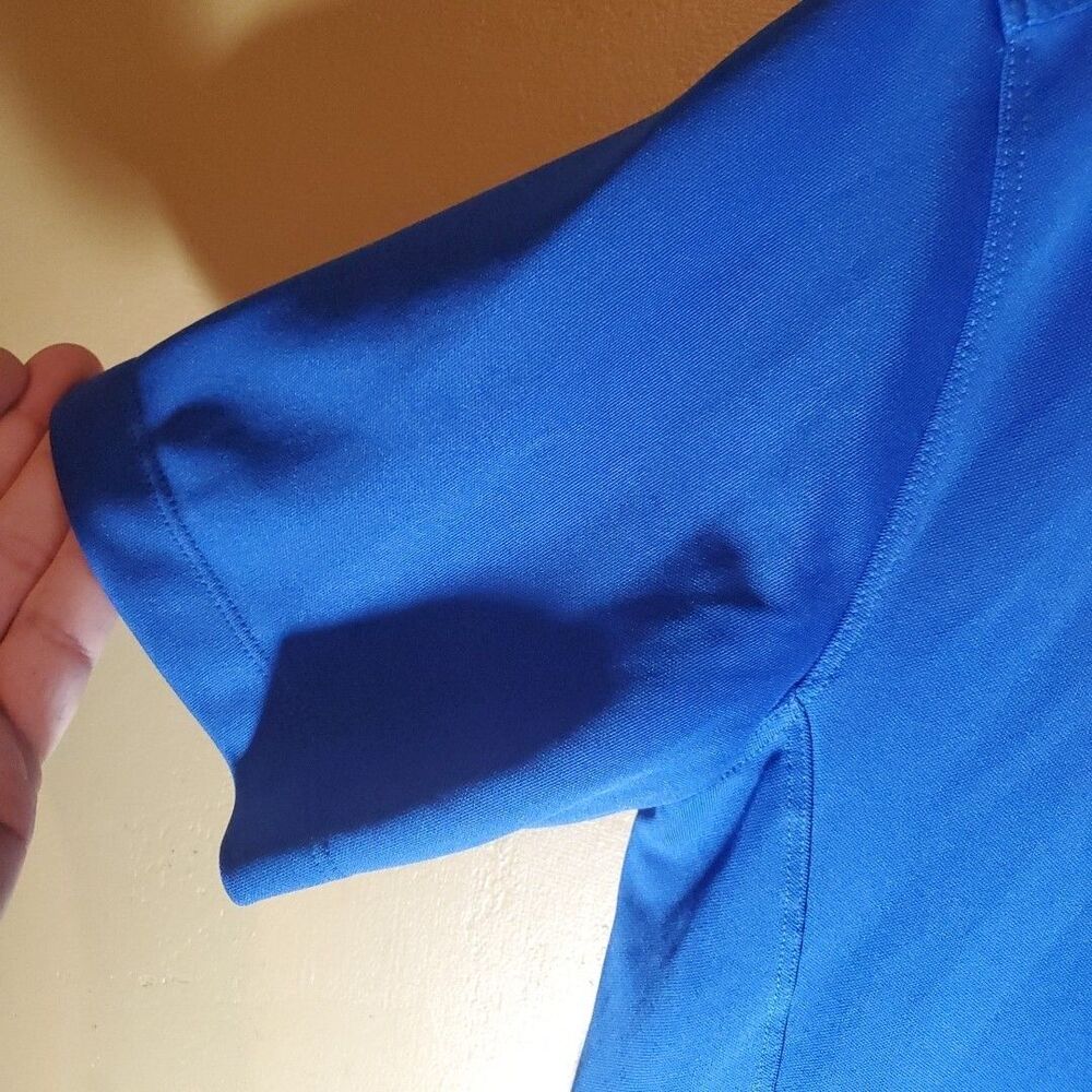 Nike Medium Polo Shirt Mens Blue Dri-FIT Short Sleeve Golf Athletic Sportswear - Picture 5 of 7